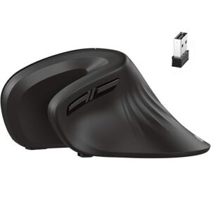 iClever Ergonomic Mouse, Vertical Mouse 6 Buttons Adjustable DPI with USB Computer Mouse, 2.4G Optical Wireless Mouse for Laptop/Mac/PC, Black