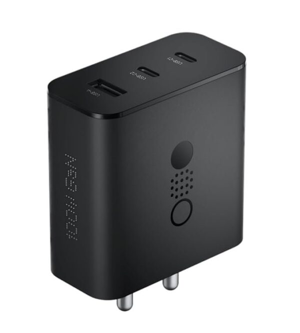 CMF BY NOTHING 100 W Power GaN 5 A 3 Port Mobile Charger with Detachable Cable (Dark Grey, Cable Included)