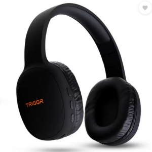 TRIGGR Trinity 1 with 40mm Drivers, Fast Charging, 50H Battery, Rubber Finish, v5.4 Bluetooth  (Midnight Black, On the Ear)