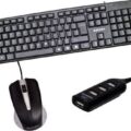 zebion K500 Wired Keyboard + Rocky wired Mouse + Pronto101 Usb hub Combo Set??(Black)