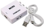 TrustEdge TV-out Cable MINI HDMI2AV UP Scaler 1080P HD Video??(White, For TV)